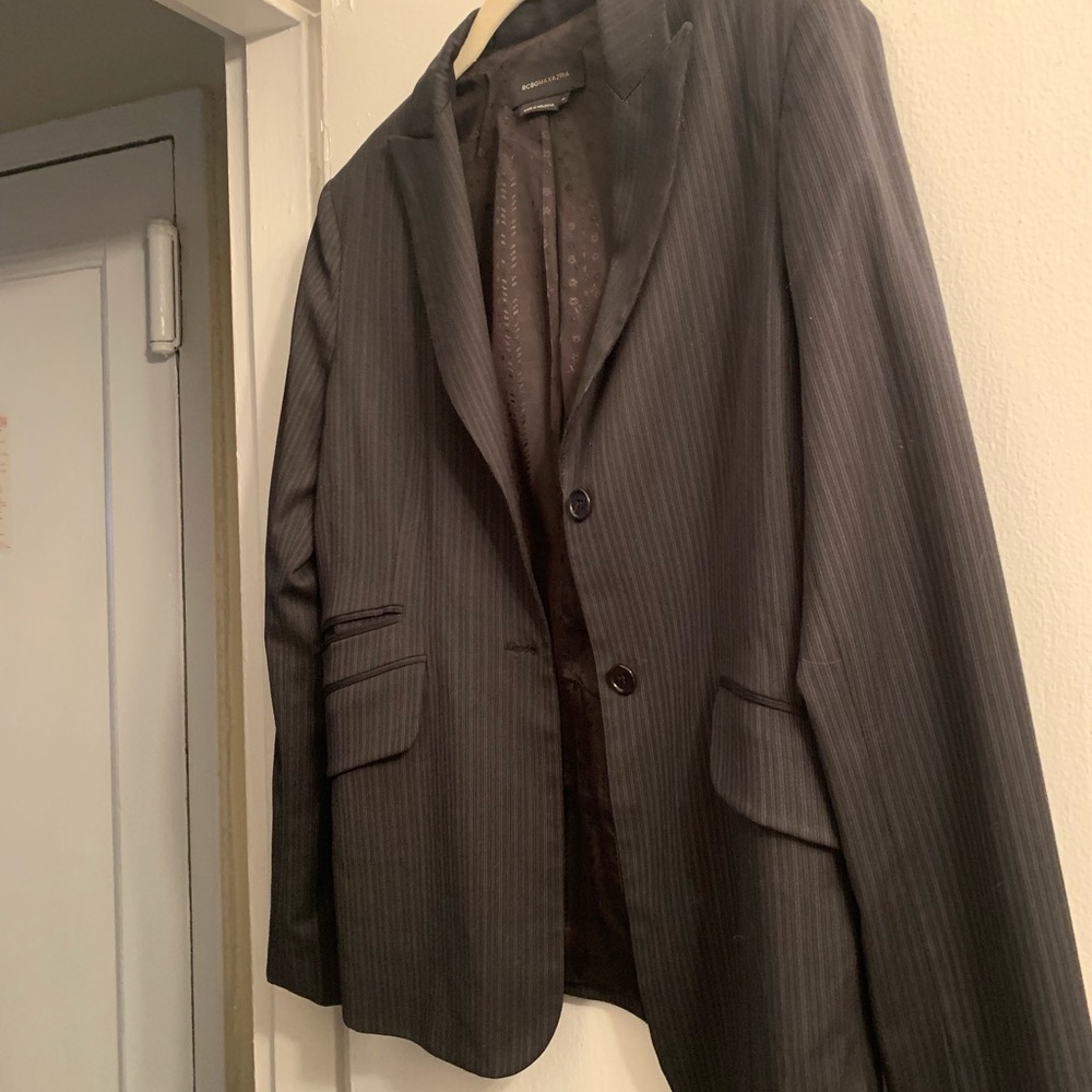 BCBG pinstriped blazer.